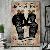 We Are A Team - Personalized African American Poster