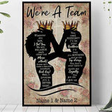 We Are A Team - Personalized African American Poster