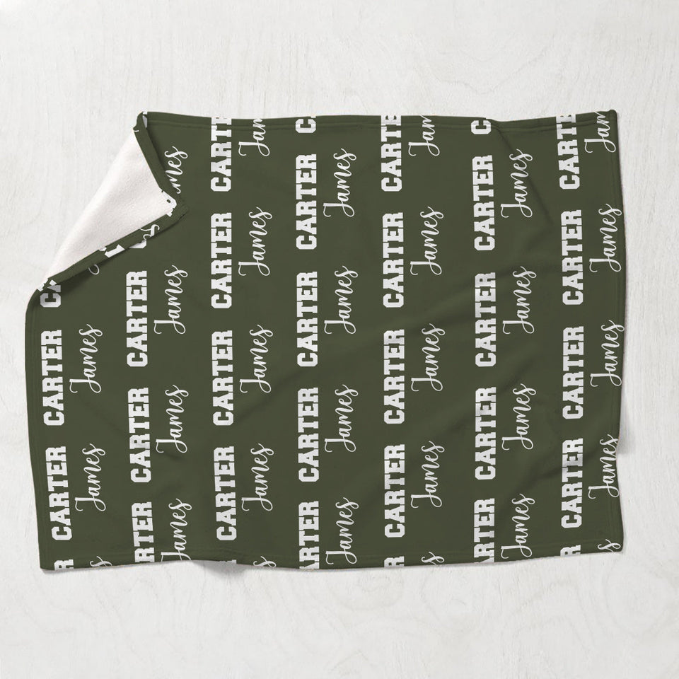 Custom Name Pattern - Personalized grandson Blanket