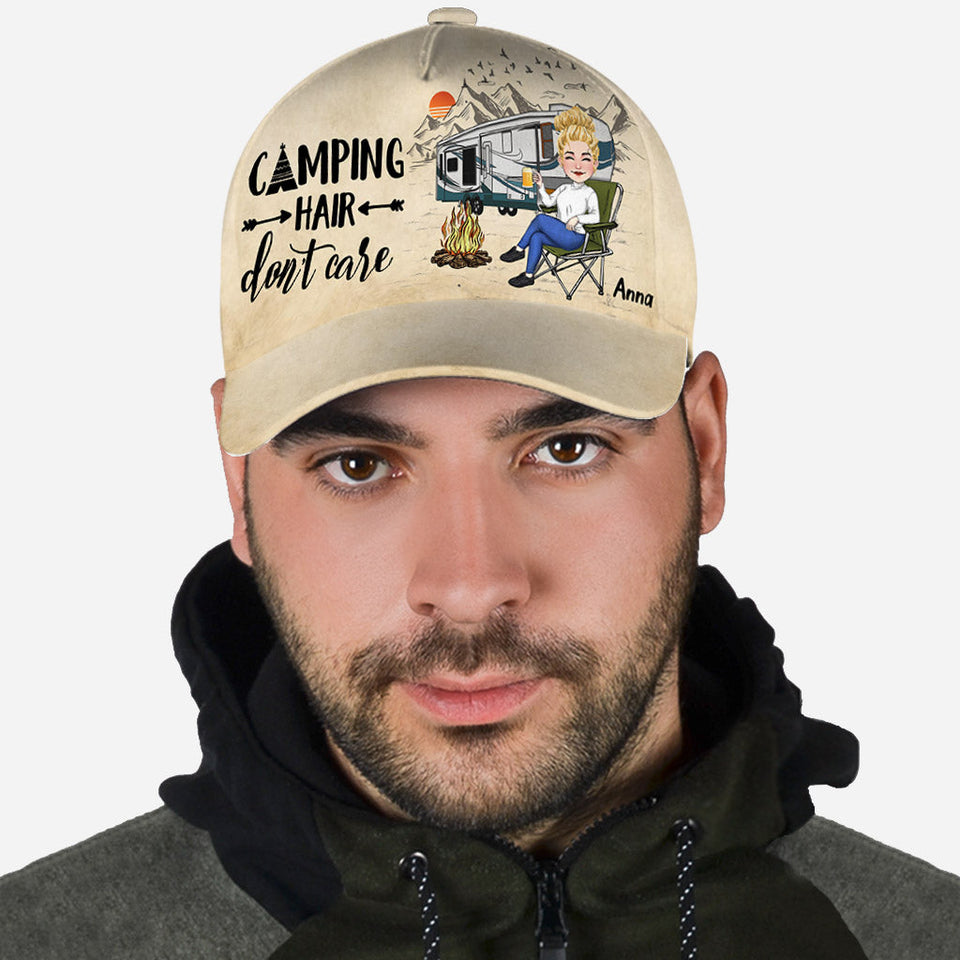 Camping Hair Don't Care - Personalized Camping Classic Cap