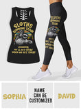 Sloths Running Team - Personalized Running Hollow Tank Top and Leggings