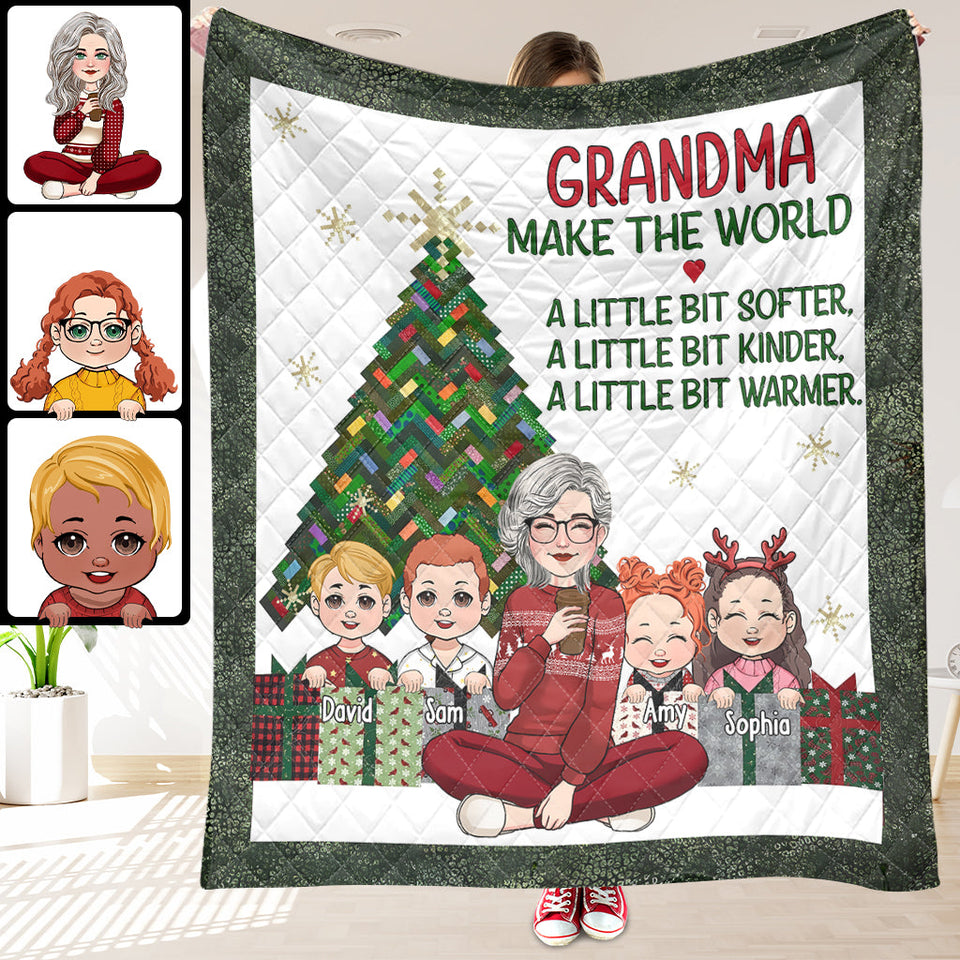 A Little Bit Warmer - Gift for grandma - Personalized Quilt