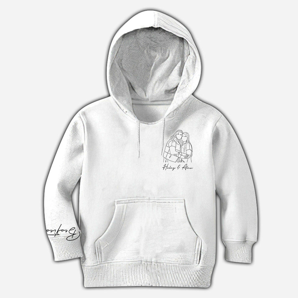Besties Line Art - Personalized Bestie All Over Shirt
