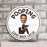 Funny Bathroom Sign - Personalized Couple Interchangeable Wood Sign