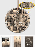 Vintage Fishing Alphabet - Personalized Fishing Ceramic Circle Ornament