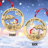 Dreaming White Sand Christmas - Personalized Sea Lover Ornament
