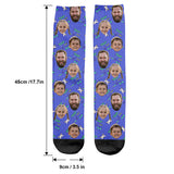 Custom Face Party Pattern - Personalized Step Dad Socks