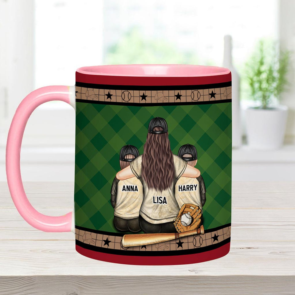 My Heart Is On That Field - Personalized Baseball Accent Mug