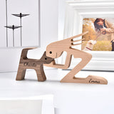 You & Me And The Dog - Personalized Couple Decorative Figures