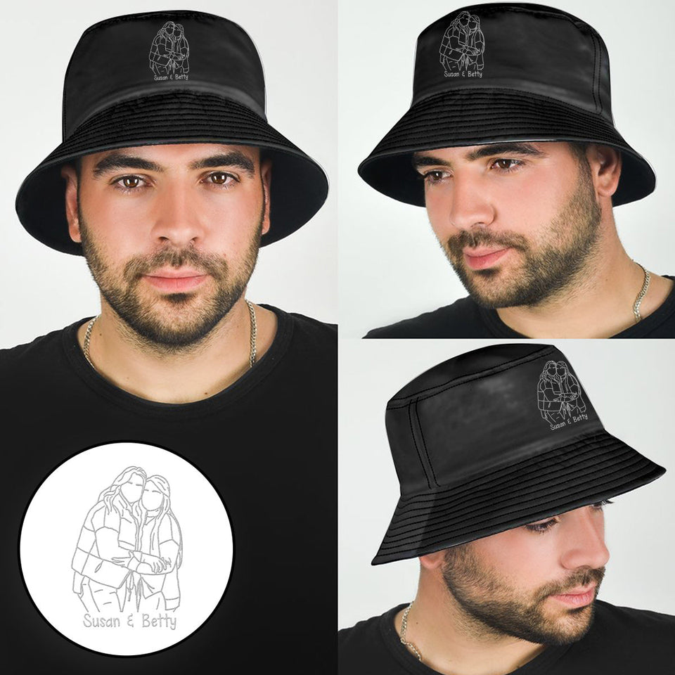 Custom Photo - Personalized Bestie Embroidered Bucket Hat