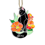 Black Cat - Personalized Black Cat Suncatcher