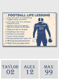 Football Life Lesson - Personalized Football Canvas And Poster