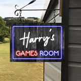 Game Room - Personalized Video Game Rectangle Metal Sign