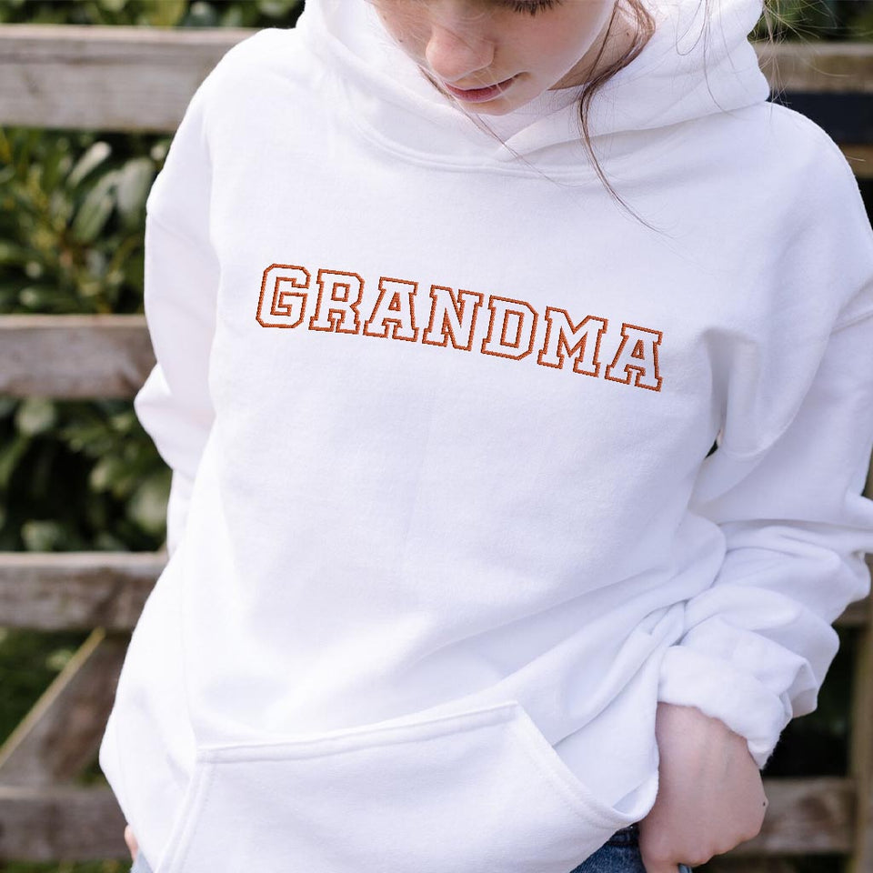 Custom Name - Personalized Grandma Embroidered Hoodie