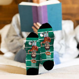 Funny Caricature Portrait - Football gift for dad, him, son - Personalized Socks