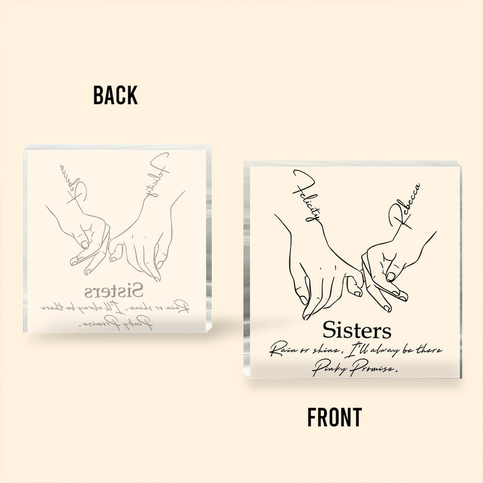 Pinky Promise - Personalized Sister Custom Shaped Acrylic Plaque