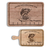 Hook 'Em And Cook 'Em - Fishing gift for dad, him, husband - Personalized Cutting Board