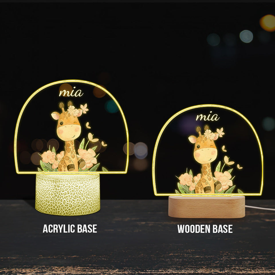 Animal Lovers - Personalized Kid Shaped Plaque Light Base