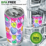 Any Name Any Date Colorful Heart Inflated - Personalized Couple Tumbler