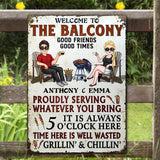 Welcome To Our Patio Bar - Personalized Backyard Rectangle Metal Sign