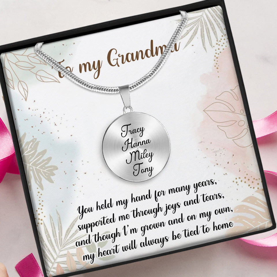 Birthday Flower - Gift for mom, wife,girlfriend, grandma - Personalized Round Pendant Necklace