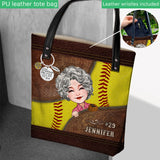 She Believed She Could So She Did - Personalized Softball Tote Bag