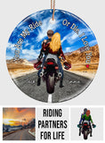 You Are My Ride Or Die - Biker gift for boyfriend, girlfriend - Personalized Ceramic Circle Ornament