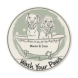 Wash Your Paws - Personalized Cat Round Wood Sign