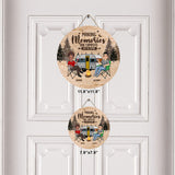 Happy Camper - Camping gift for husband, wife, boyfriend, boyfriend - Personalized Round Wood Sign