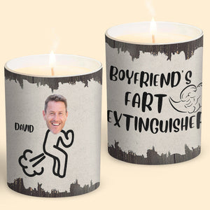 Fart Extinguisher - Gift for dad, grandma, grandpa, mom, uncle, aunt, son, daughter, brother, sister, granddaughter, grandson, husband, wife, boyfriend, girlfriend, friend - Personalized Candle With Wooden Lid