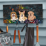 Home Is Where The Paws Are - Personalized Dog Key Rack