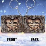 This Dad Belongs To - Gift for dad, grandma, grandpa, mom, uncle, aunt, brother, sister - Personalized Keychain