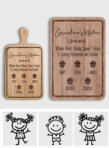 Grandma's Kitchen - Personalized Grandma Cutting Board