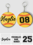 Love Baseball - Personalized Softball Keychain