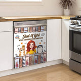 Love Books And Cats - Personalized Book Dishwasher Cover