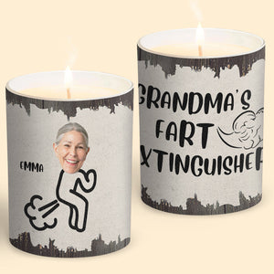 Fart Extinguisher - Gift for dad, grandma, grandpa, mom, uncle, aunt, son, daughter, brother, sister, granddaughter, grandson, husband, wife, boyfriend, girlfriend, friend - Personalized Candle With Wooden Lid