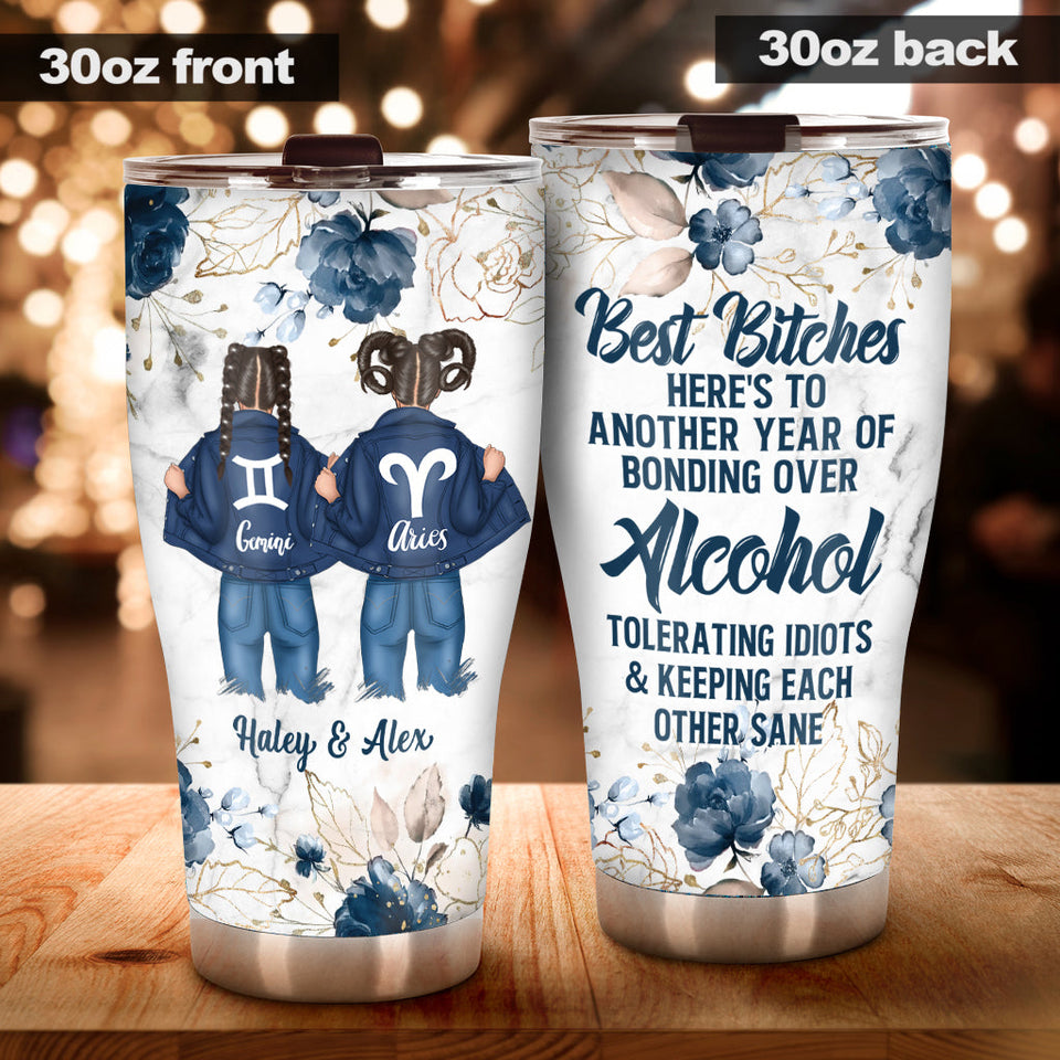Zodiac Denim Bestie - Horoscope gift for friend - Personalized Tumbler