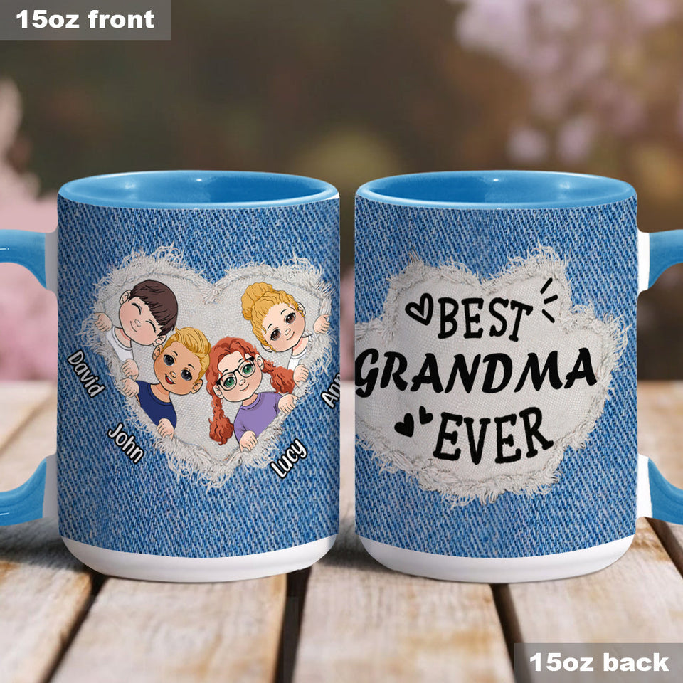 Best Grandma / Mom Ever - Personalized Grandma Accent Mug