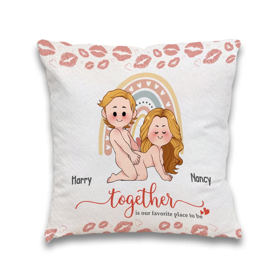 Together Is Our Favorite Place To Be - Personalized Couple Throw Pillow