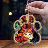 You Left Paw Prints On My Heart - Dog gift for who lose dog, who lose cat - Personalized Suncatcher