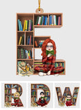 Bookshelf Ornament With Alphabet & Numbers - Personalized Book Ornament