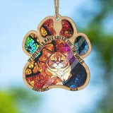 You Left Paw Prints On My Heart - Dog gift for who lose dog, who lose cat - Personalized Suncatcher