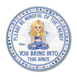 Please Be Mindful - Personalized Yoga Round Wood Sign