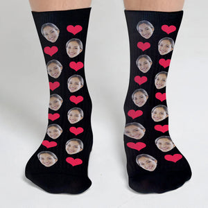 Custom Face Heart Pattern - Personalized Step Mom Socks