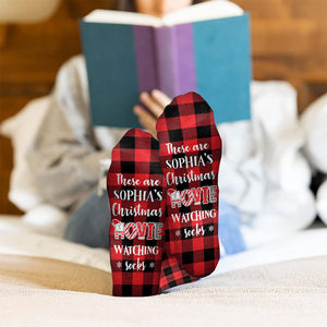 Christmas Movie Watching Socks - Personalized Christmas Socks
