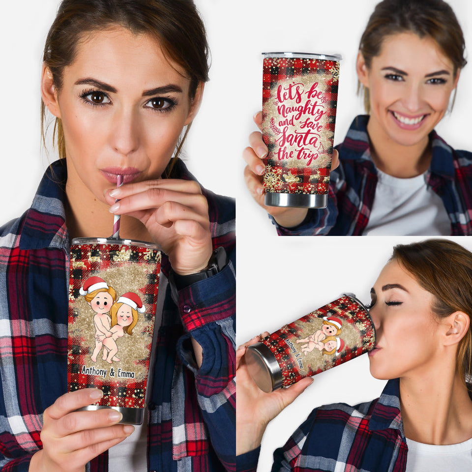 Let's Be Naughty - Personalized Couple Tumbler