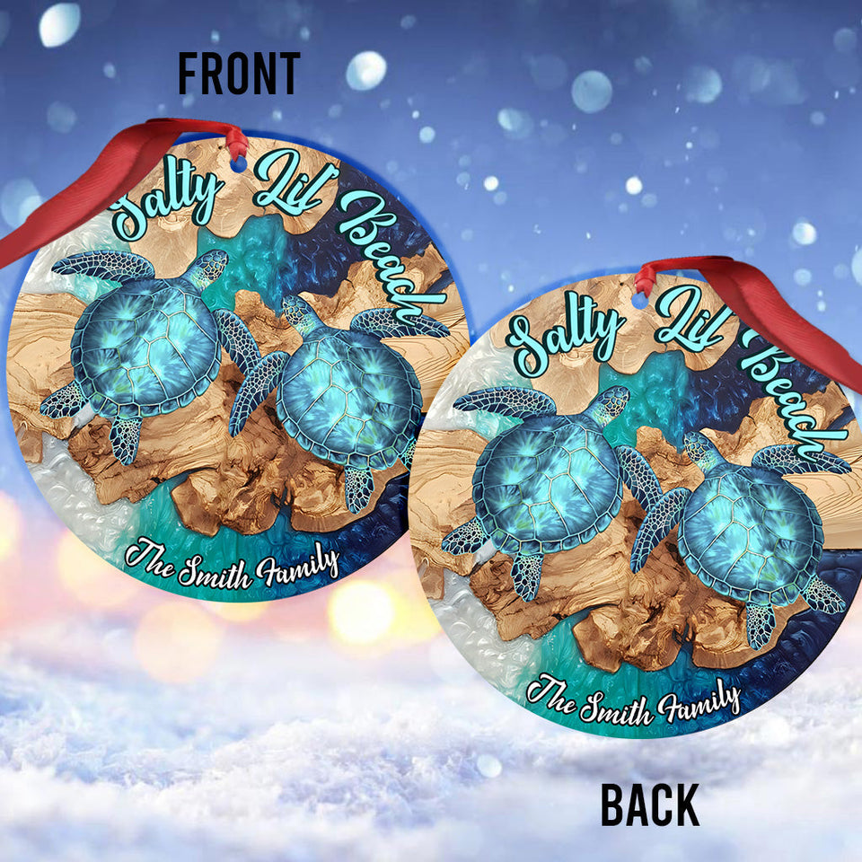 You And Me And The Sea - Personalized Turtle Ornament
