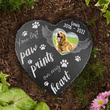 Paw Prints On My Heart - Personalized Dog Heart Shaped Stone