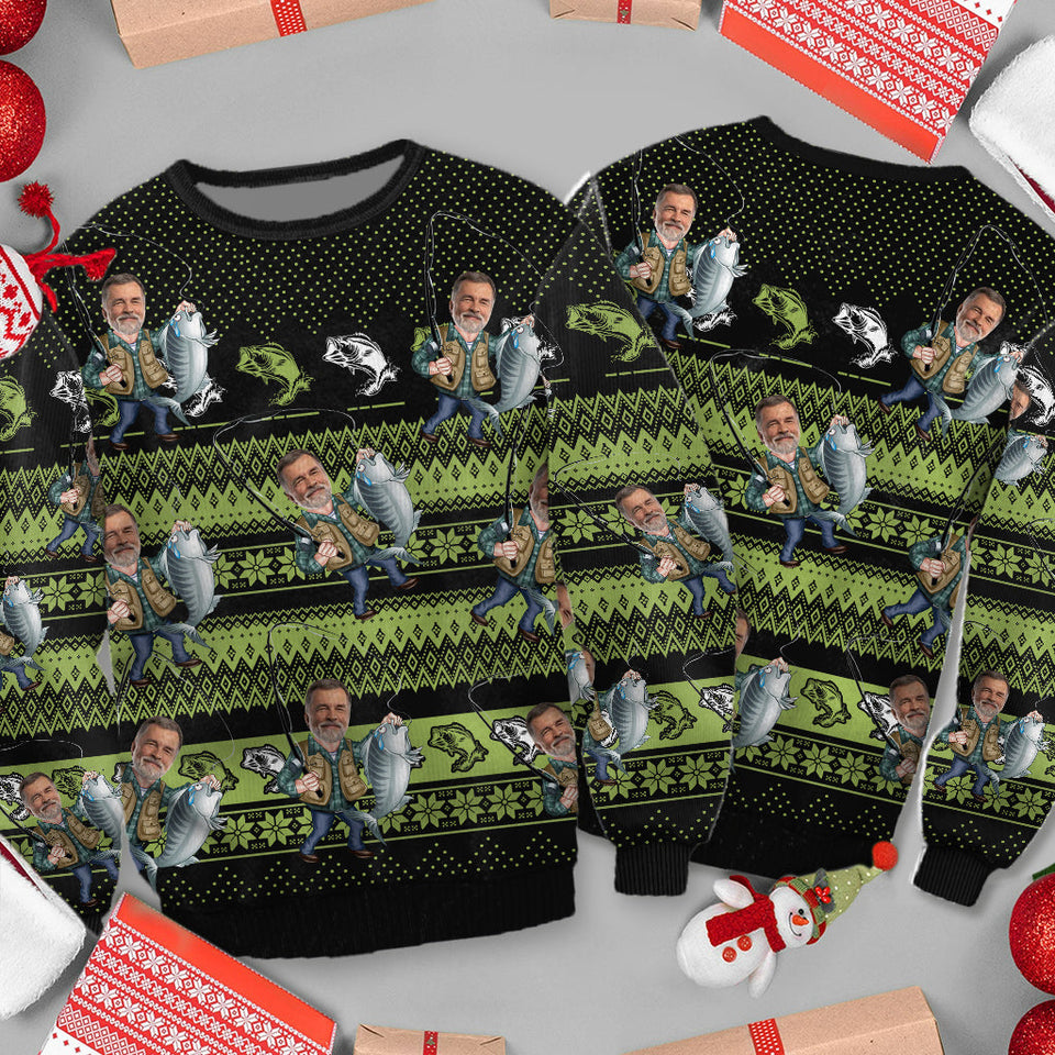 Love Fishing - Personalized Fishing Ugly Sweater