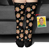 Custom Face Galaxy - Personalized grandson Socks